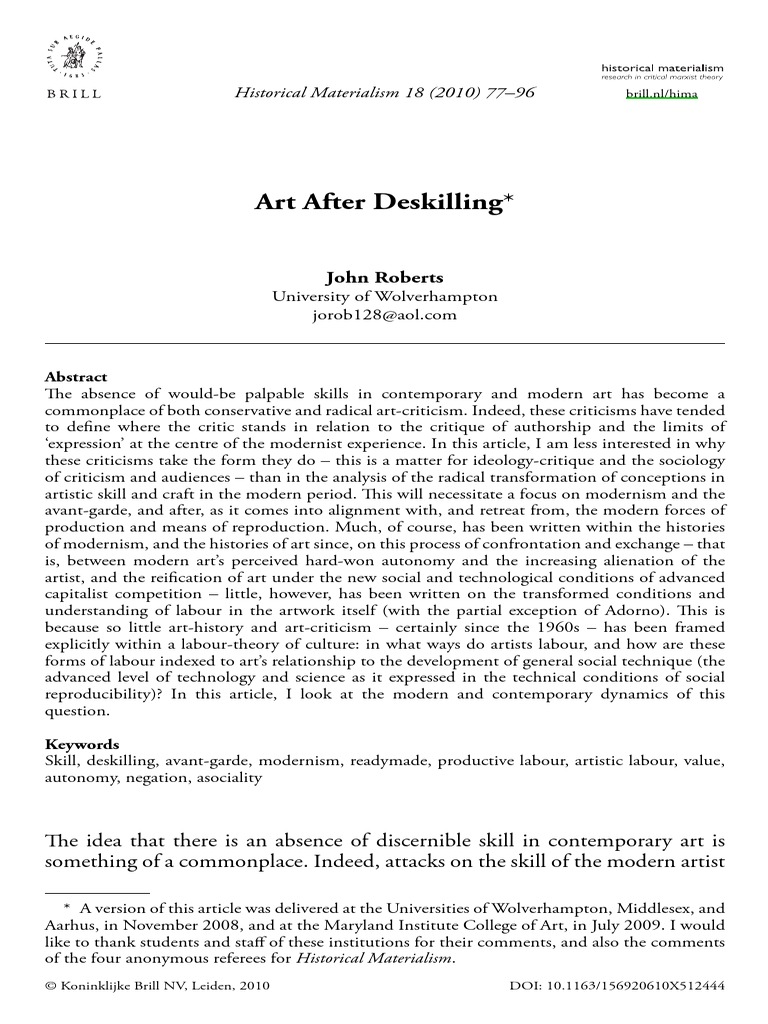 Art After Deskilling | PDF