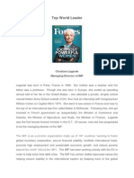 Top World Leader: Christine Lagarde Managing Director of IMF