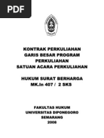 Silabus Hukum Surat Berharga UNDIP