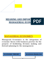 Meaning and Importance of Managerial Economics