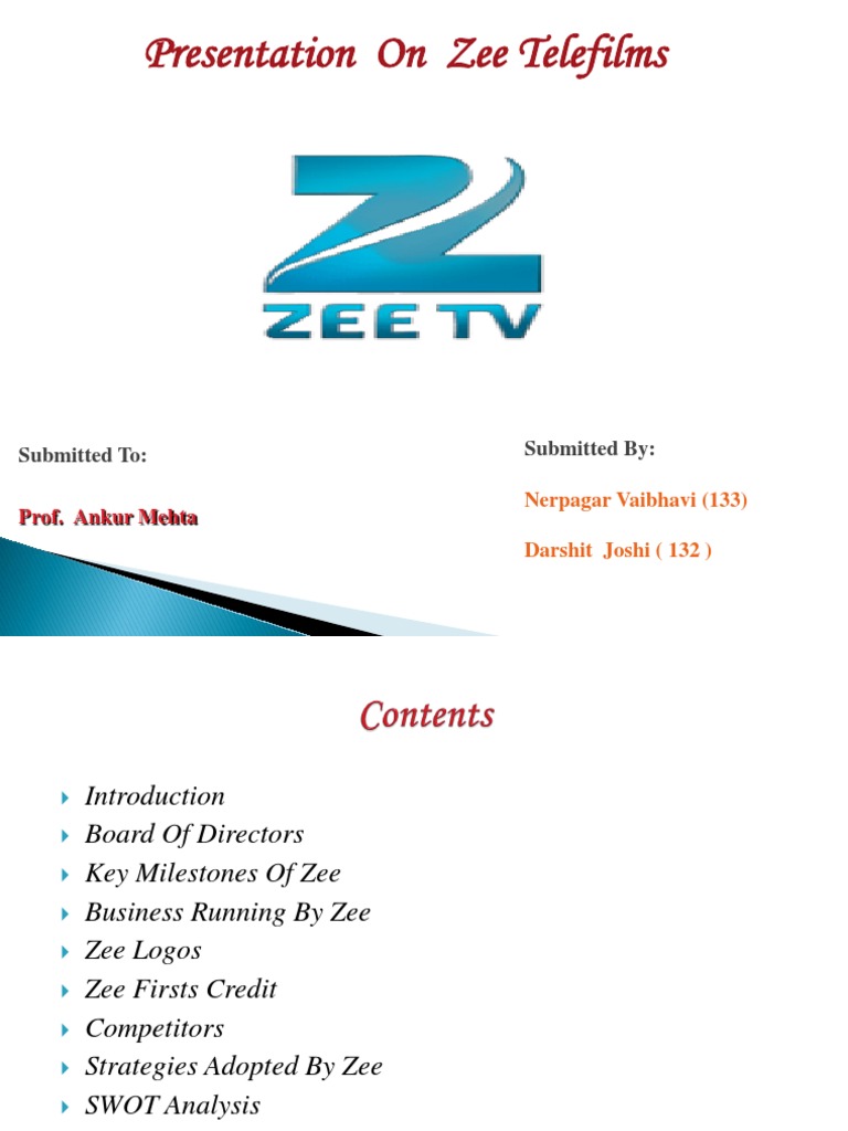 Zee - Final | PDF | Television | Television Network