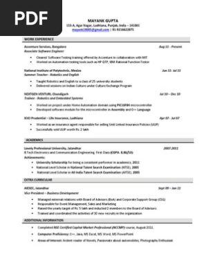 Sample CV