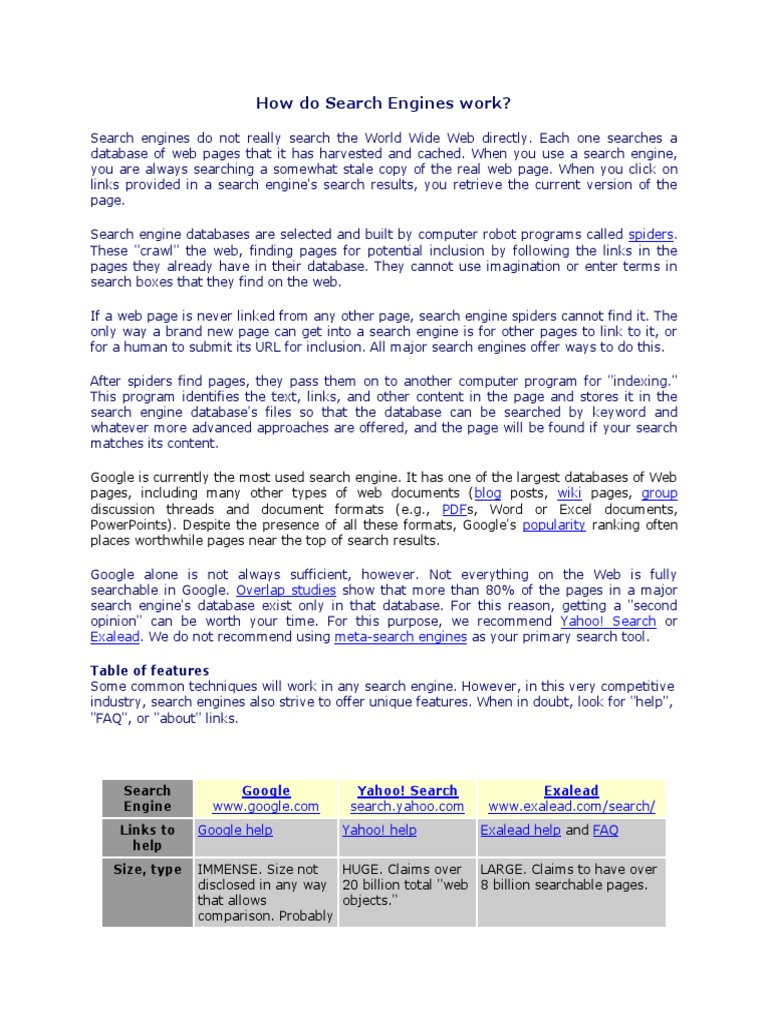 How Do Search Engines Work | PDF | Web Search Engine | Websites