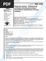NBR 13782 (Jun 2001) - Posto de serviço - Sistemas de proteção externa para tanque atmosférico subterrâneo em açocarbono
