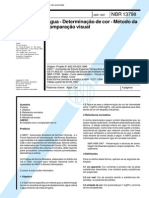 NBR 13798 (Abr 1997) - Água - Determinação de Cor - Método Da Comparação Visual