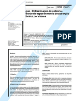 NBR 13813 (Abr 1997) - Água - Determinação de Estanho - Método Da Espectrometria de Absorção Atômica Por Chama