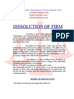 Dissolution of Firm Project Report