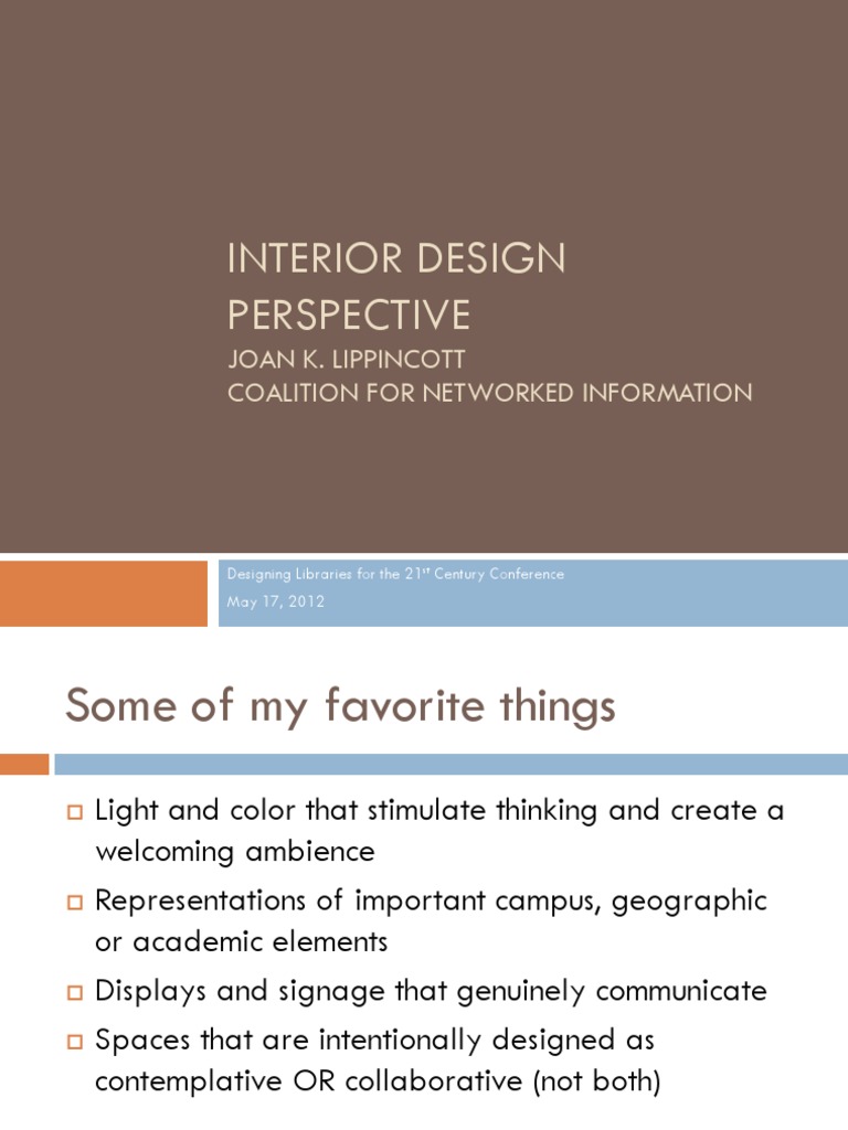 Interior Design Perspectives for Libraries | PDF | Social Science