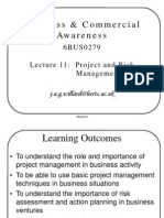 B&W Presentation 11 - Project and Risk Management