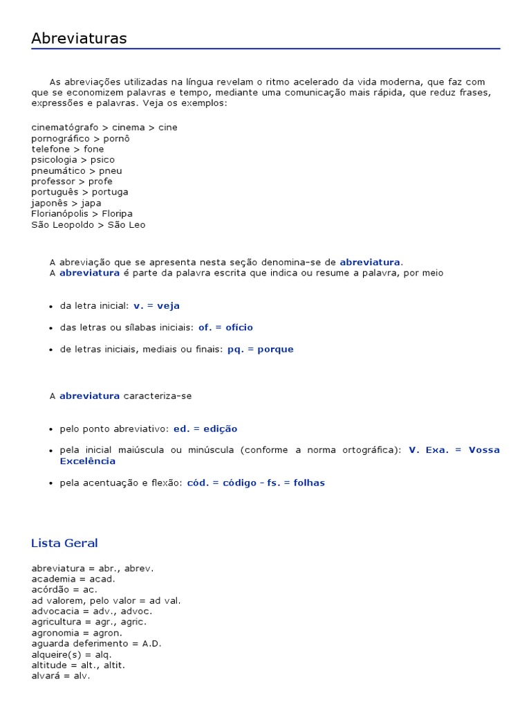 Lista de Abreviações e Abreviaturas | PDF | Anno Domini | Evangelho de João