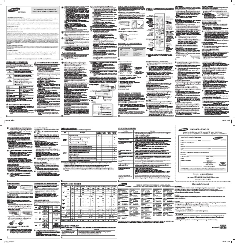 Manual Ar Condicionado Samsung Inverter 9000 | PDF | Ar condicionado ...