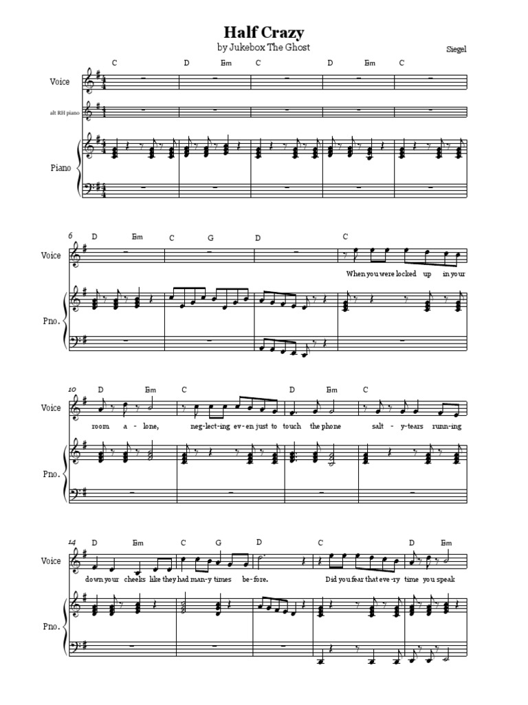 Half Crazy by Jukebox The Ghost PDF Leisure