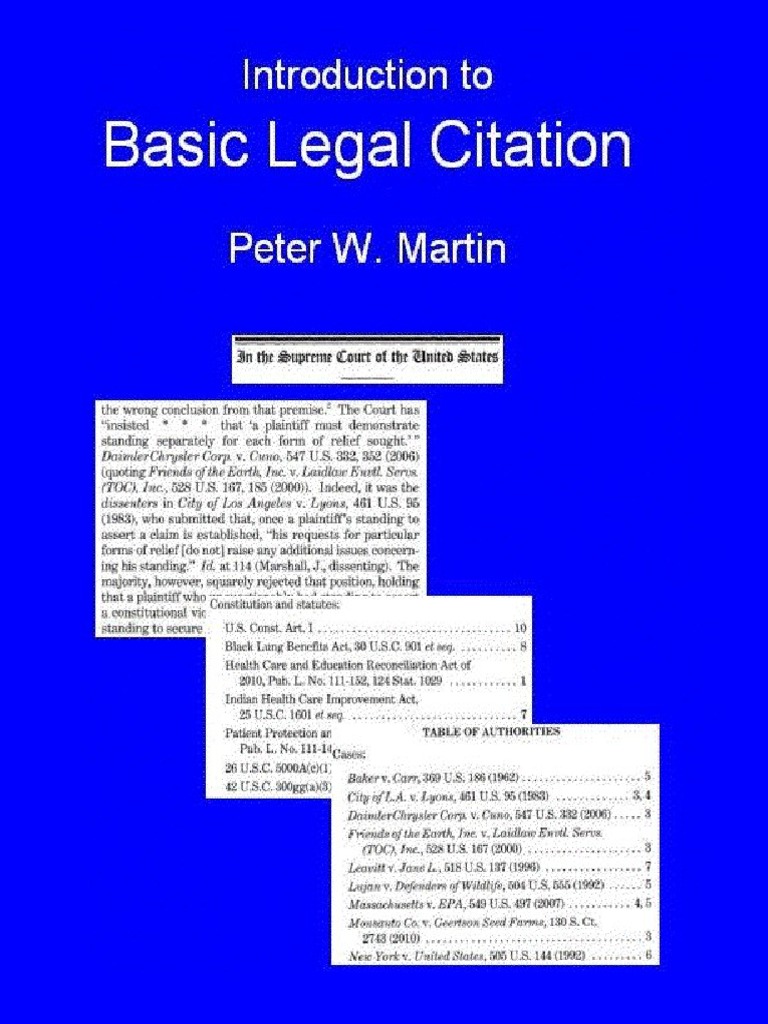 Basic Legal Citation 0 | PDF | Case Citation | Brief (Law)