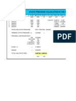 Static Pressure Calculation in The Air Ducts