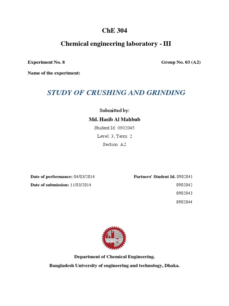Crushing and Grinding Study Report | PDF | Mill (Grinding) | Industries