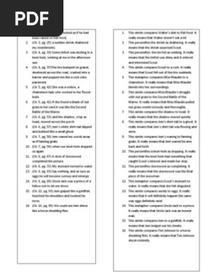 To Kill A Mockingbird: Double Entry Notes Chapters 3-10 (Literary 