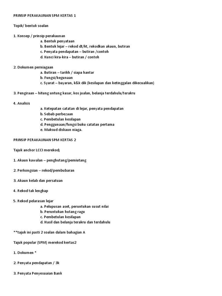 Prinsip Perakaunan Spm Pdf