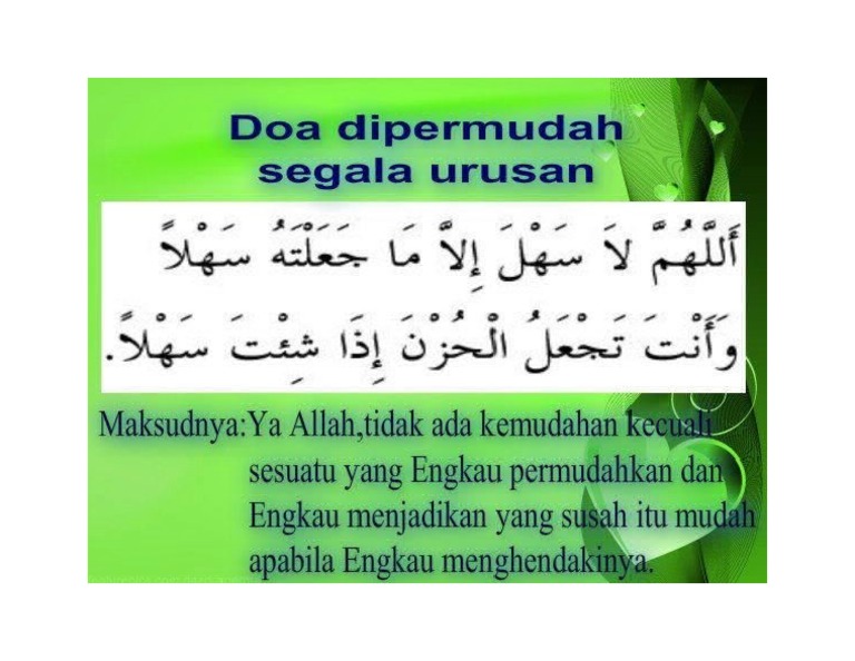 Doa Dipermudahkan Urusan