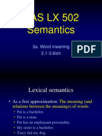Cas LX 502 Semantics: 3a. Word Meaning 3.1-3.6ish