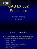 Cas LX 502 Semantics: 3a. Word Meaning 3.1-3.6ish