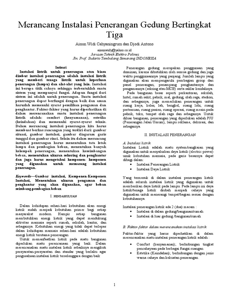 Makalah Merancang Instalasi Penerangan Gedung Bertingkat Tiga