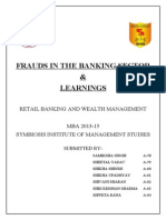 Frauds in The Banking Sector & Learnings