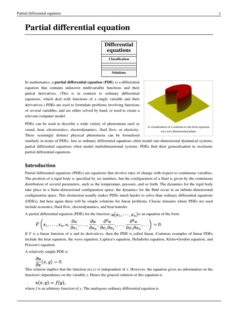 partial differential equations examples