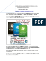 CÓMO INTEGRAR SP1 OFICIAL PARA WINDOWS 7 EN DVD O USB BOOTABLE CON RT7 LIT