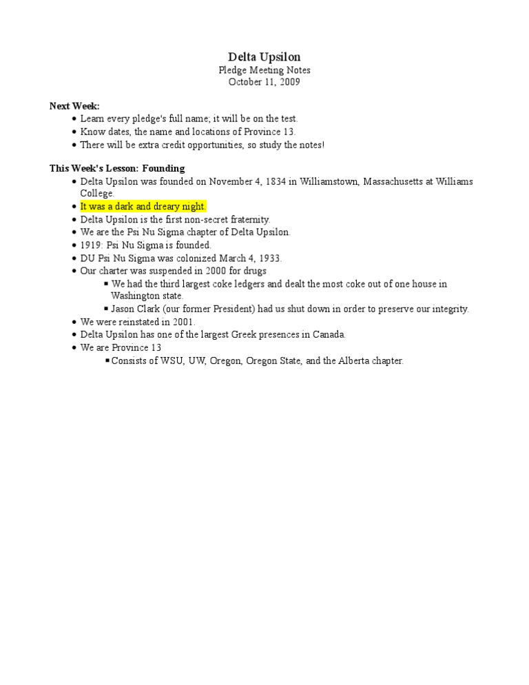 Delta Upsilon | PDF | History