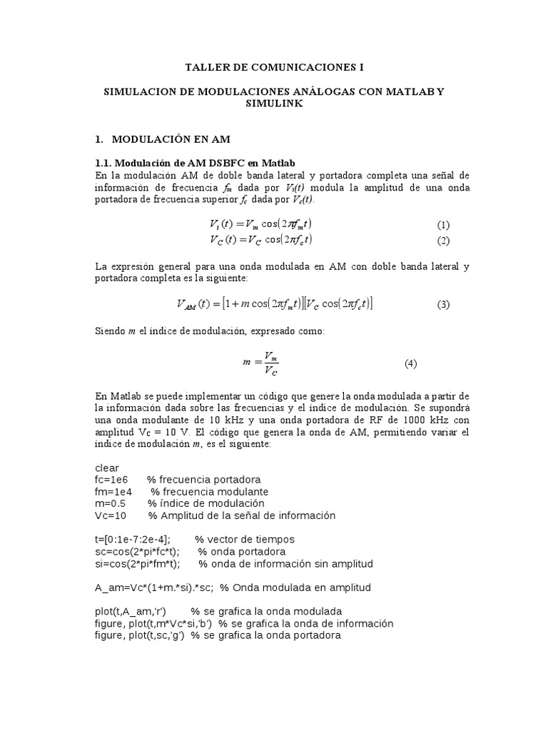 Simulaciones de Amplitud Modulada en Matlab y Simulink Descargar