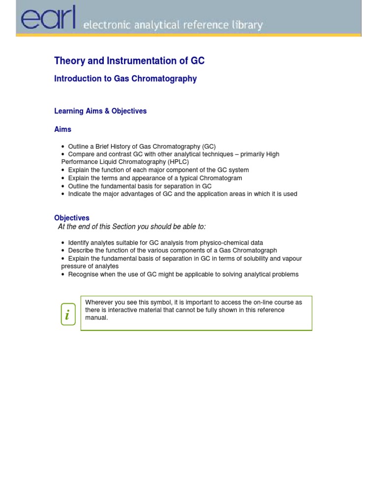 01 Theory and Instrumentation of GC Introduction | PDF | Gas ...