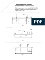 AM 110 Engineering Mechanics: Tutorial 3-Equilibrium of Structural Systems