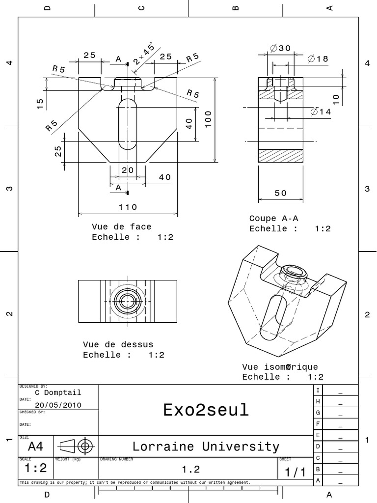 Technical Drawing A4 - Lorraine University | PDF