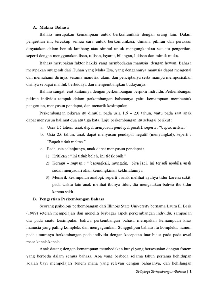 Psikologi Perkembangan Bahasa