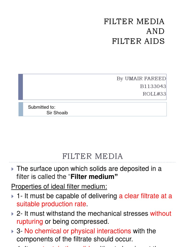 Filter Media and Filter Aids Filtration Manmade Materials
