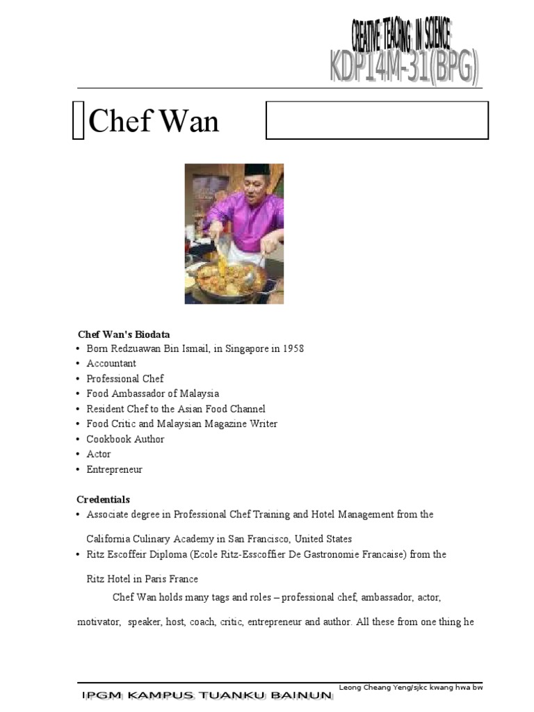 Biodata Chef Wan Kobectz