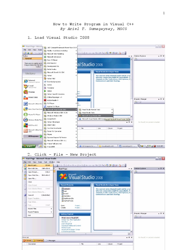 Console Application Visual C++ 2008 | PDF