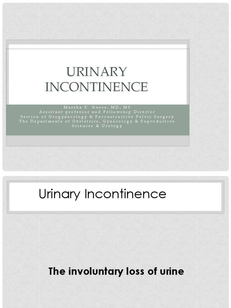 Understanding Urinary Incontinence | PDF | Urinary Incontinence ...