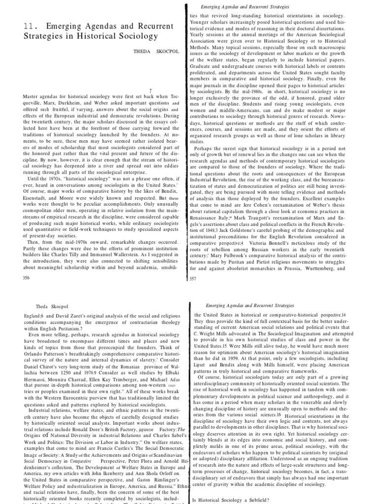 Theda Skocpol Sociology Historical Pdf