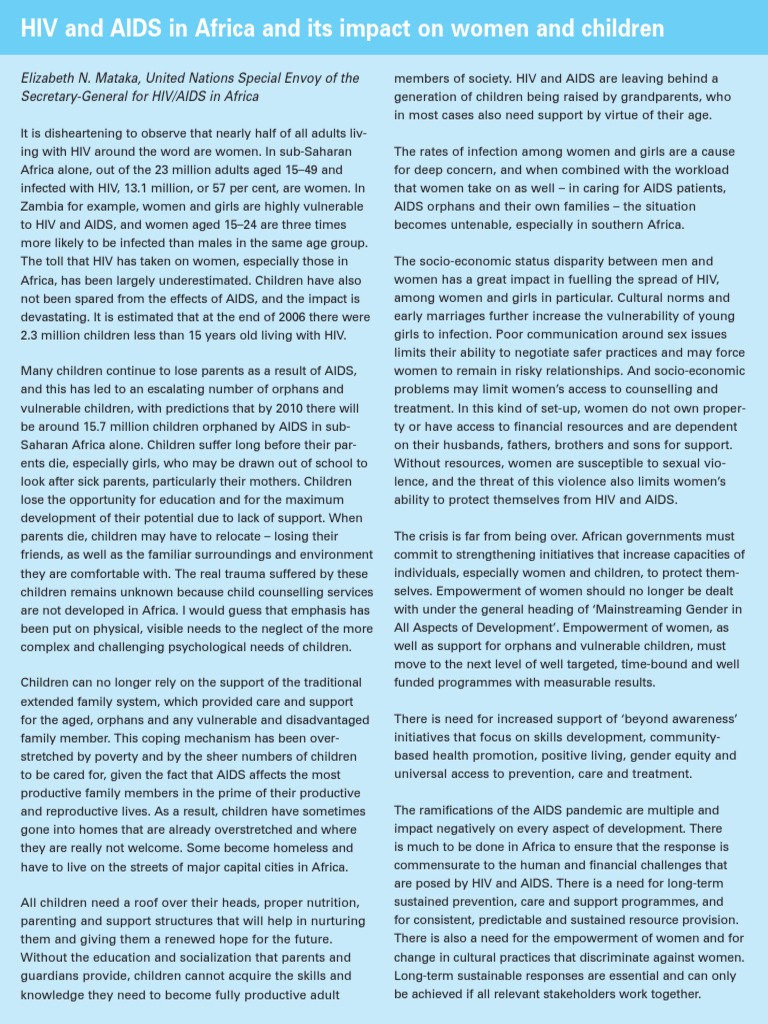 Hiv Aids Africa | PDF | Hiv/Aids | Empowerment