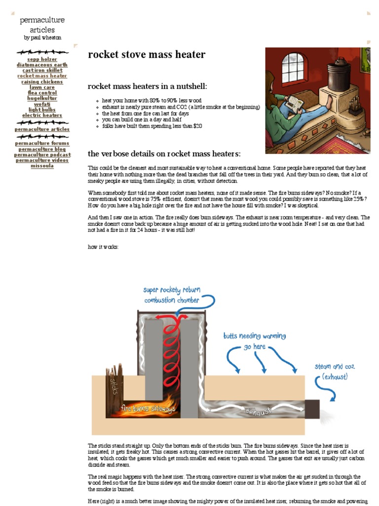 Paul Wheaton - Rocket Stove Mass Heater | PDF | Stove | Chimney