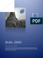 Hello 2003: (Type The Document Subtitle)