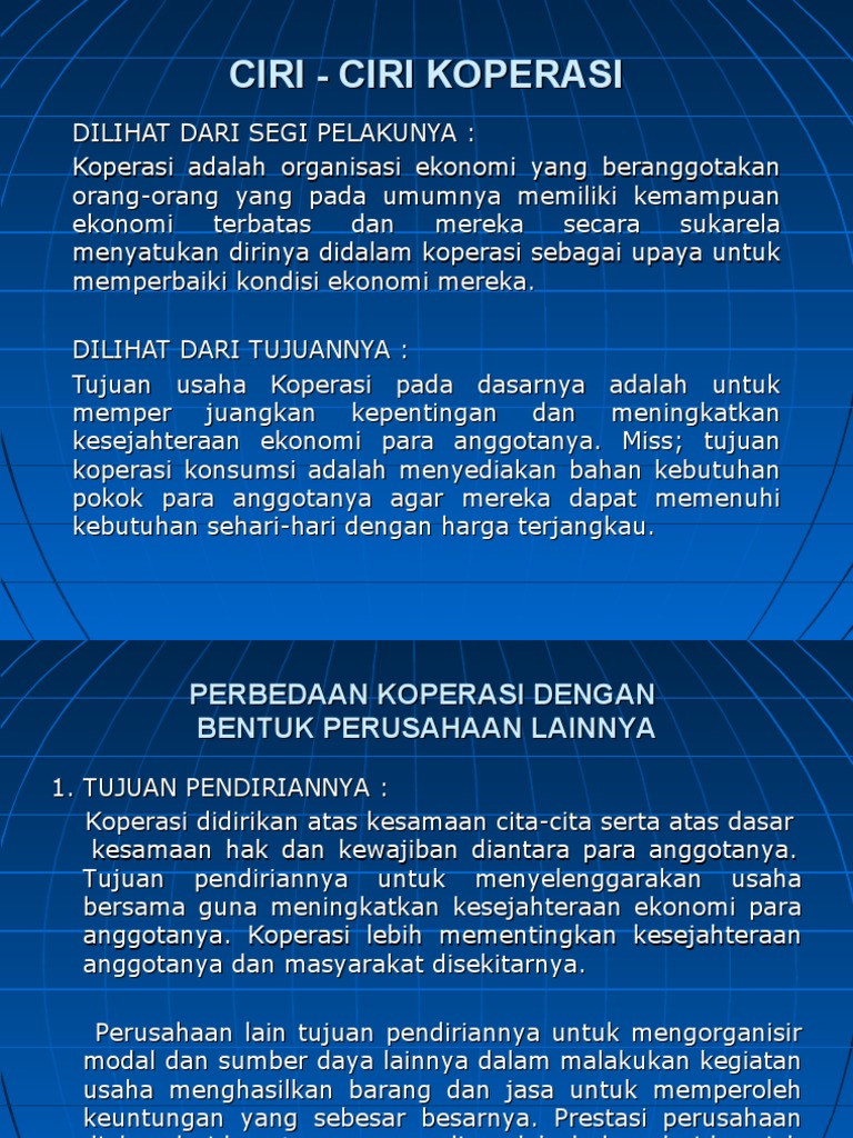 CIRI - CIRI KOPERASI