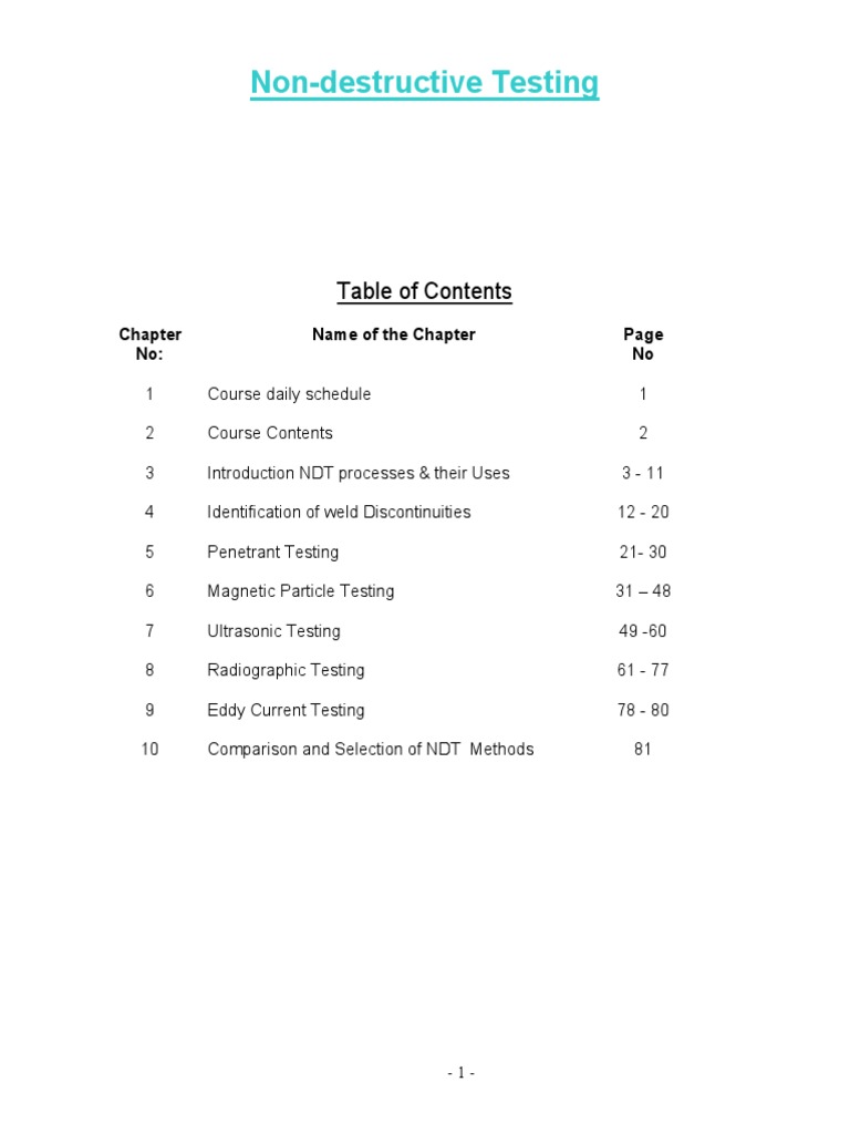 Introduction Non Destructive Testing | PDF | Nondestructive Testing ...