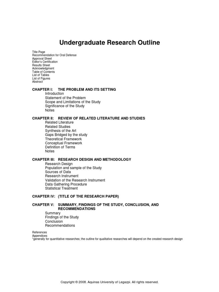 Undergraduate Research Outline | PDF | Research Design | Qualitative ...