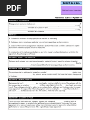 Sublease Agreement