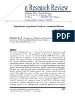 Psychosocial Adjustment Needs of Menopausal Women: Dimkpa, D. I