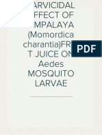 Download LARVICIDAL EFFECT OF AMPALAYA Momordica charantiaFRUIT JUICE ON Aedes MOSQUITO LARVAE by Rajesh Kumar Asunala SN212803737 doc pdf