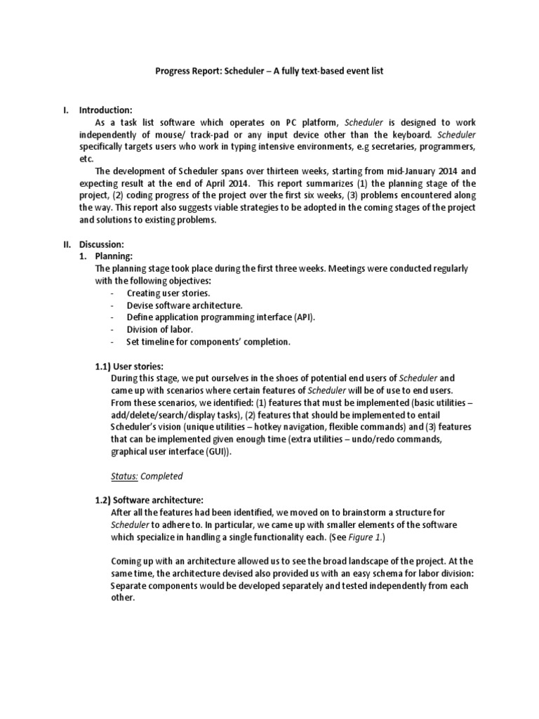 Progress Report: Outlining Planning, Coding Progress, Problems, and ...