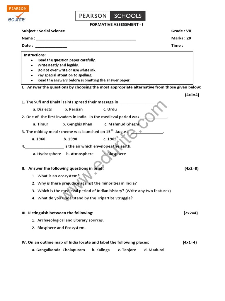 Cbse Class 7 Social Science Question Paper Science And Technology